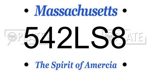 542LS8 Massachusetts License Plate