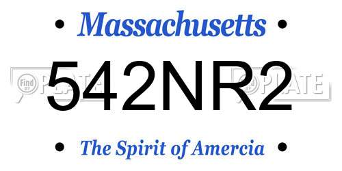 542NR2 Massachusetts License Plate