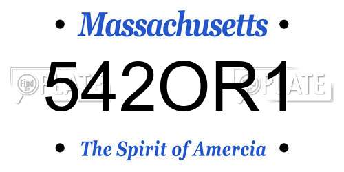 542OR1 Massachusetts License Plate