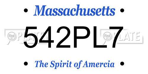 542PL7 Massachusetts License Plate