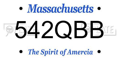 542QBB Massachusetts License Plate