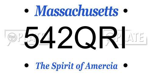 542QRI Massachusetts License Plate