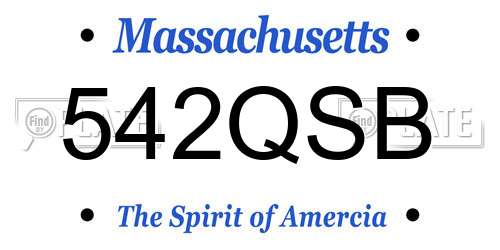 542QSB Massachusetts License Plate