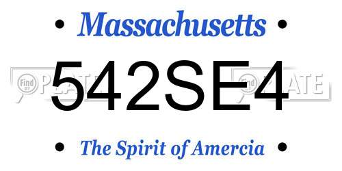 542SE4 Massachusetts License Plate