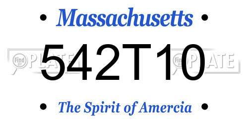542T10 Massachusetts License Plate