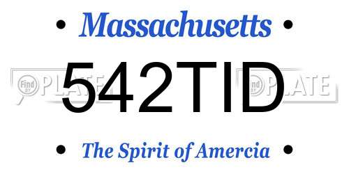 542TID Massachusetts License Plate