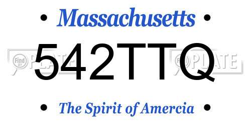 542TTQ Massachusetts License Plate