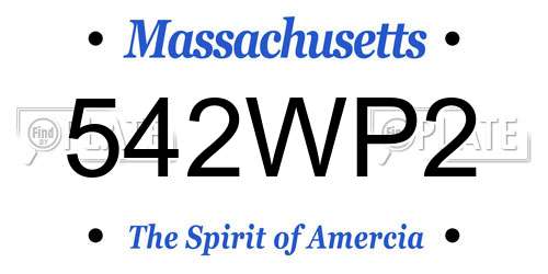 542WP2 Massachusetts License Plate