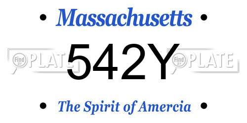542Y Massachusetts License Plate
