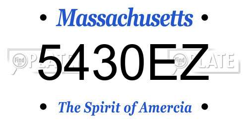 5430EZ Massachusetts License Plate