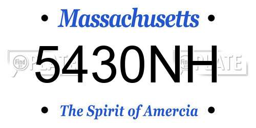 5430NH Massachusetts License Plate