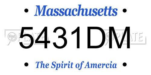 5431DM Massachusetts License Plate
