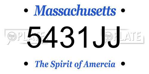 5431JJ Massachusetts License Plate