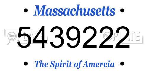 5439222 Massachusetts License Plate