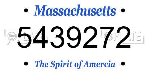 5439272 Massachusetts License Plate