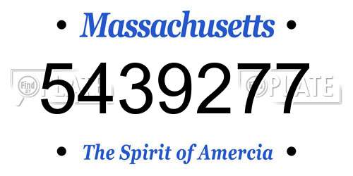5439277 Massachusetts License Plate