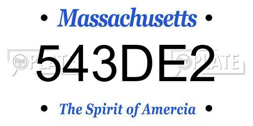 543DE2 Massachusetts License Plate
