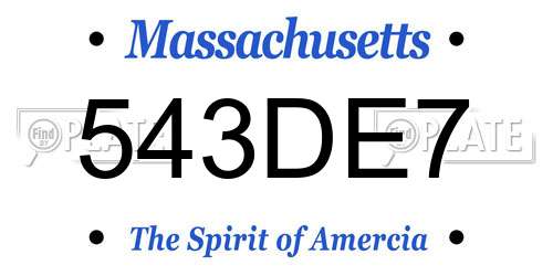 543DE7 Massachusetts License Plate