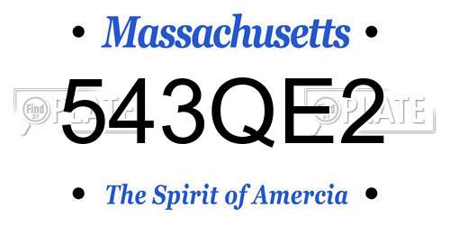 543QE2 Massachusetts License Plate