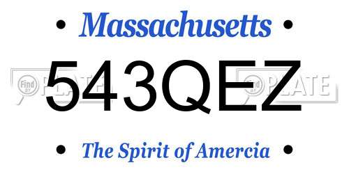 543QEZ Massachusetts License Plate
