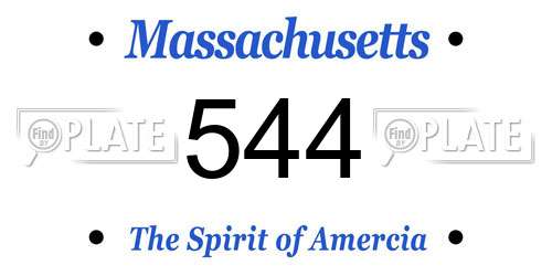 544 Massachusetts License Plate