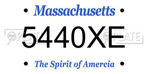5440XE Massachusetts License Plate