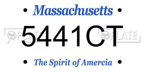 5441CT Massachusetts License Plate
