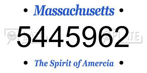 5445962 Massachusetts License Plate