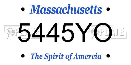 5445YO Massachusetts License Plate