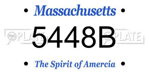 5448B Massachusetts License Plate