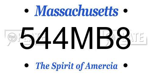 544MB8 Massachusetts License Plate