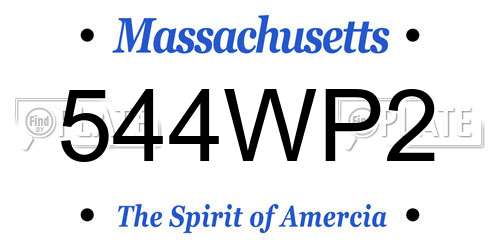 544WP2 Massachusetts License Plate