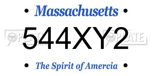 544XY2 Massachusetts License Plate