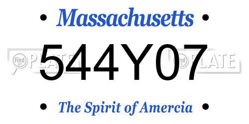 544Y07 Massachusetts License Plate