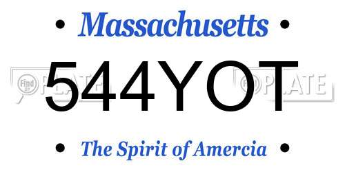 544YOT Massachusetts License Plate