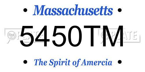 5450TM Massachusetts License Plate