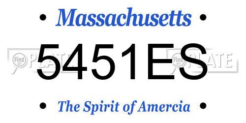 5451ES Massachusetts License Plate