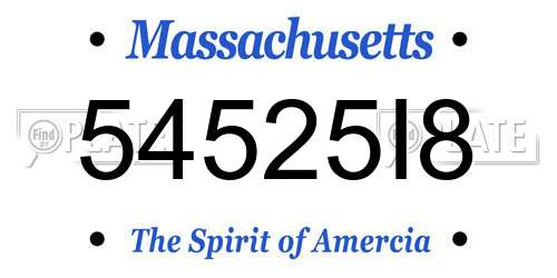 54525I8 Massachusetts License Plate