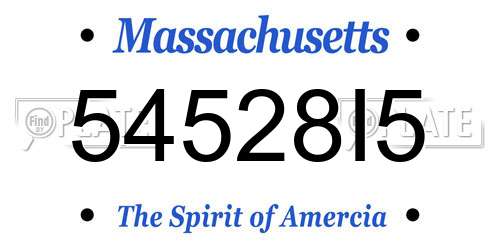 54528I5 Massachusetts License Plate