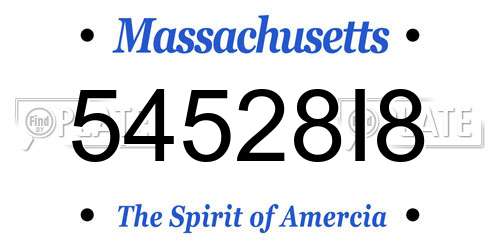54528I8 Massachusetts License Plate