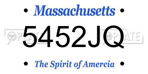 5452JQ Massachusetts License Plate