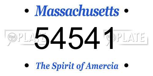 54541 Massachusetts License Plate