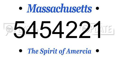 5454221 Massachusetts License Plate