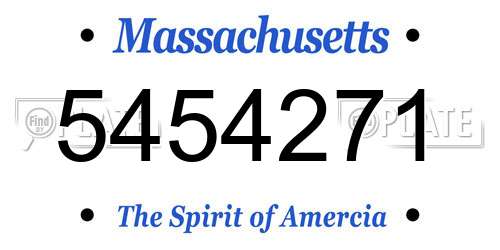 5454271 Massachusetts License Plate