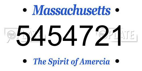 5454721 Massachusetts License Plate