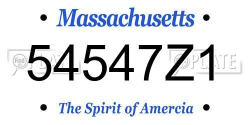 54547Z1 Massachusetts License Plate