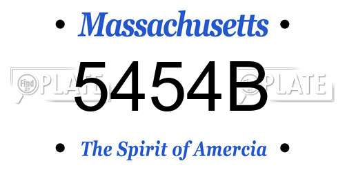 5454B Massachusetts License Plate
