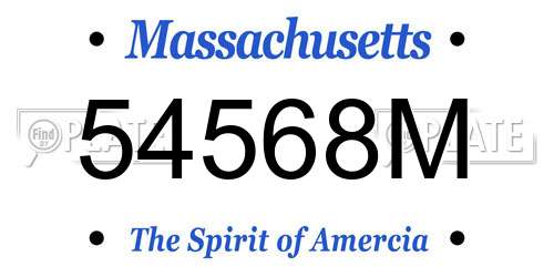 54568M Massachusetts License Plate