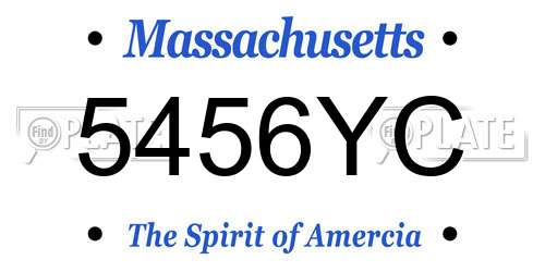 5456YC Massachusetts License Plate