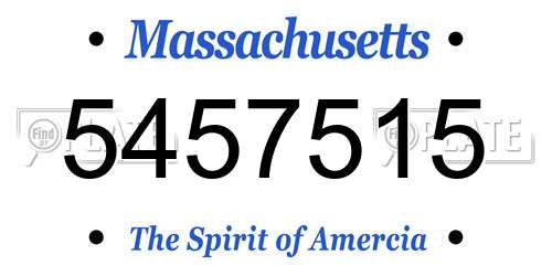 5457515 Massachusetts License Plate
